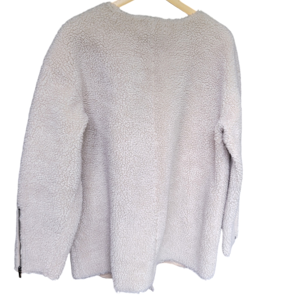 Elizabeth and James Faux Sherpa Coat Off-Set Zipper Cream Fleece Jacket … - Picture 15 of 17